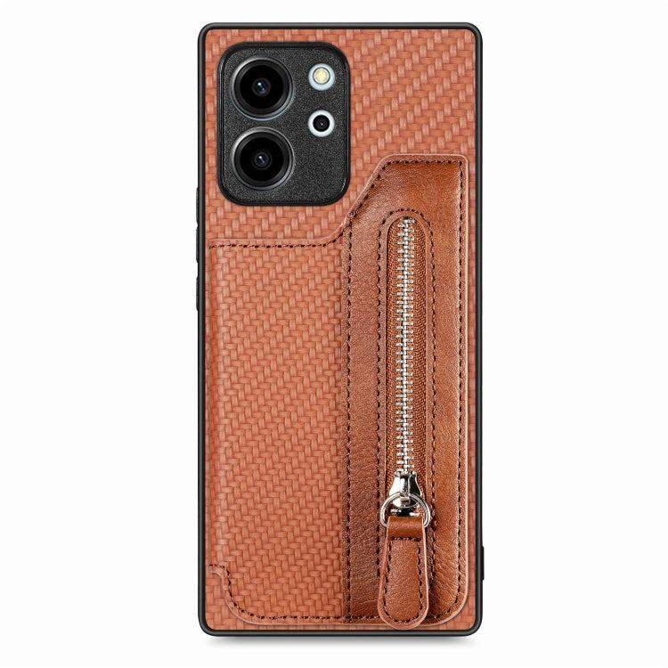 Carbon Fiber Horizontal Flip Zipper Wallet Phone Case My Store