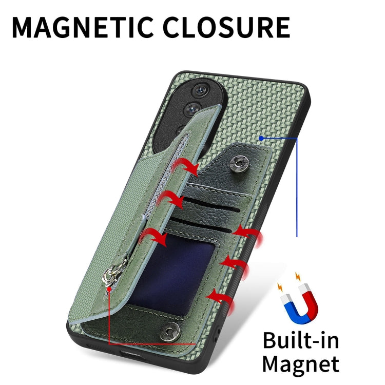 Carbon Fiber Horizontal Flip Zipper Wallet Phone Case My Store