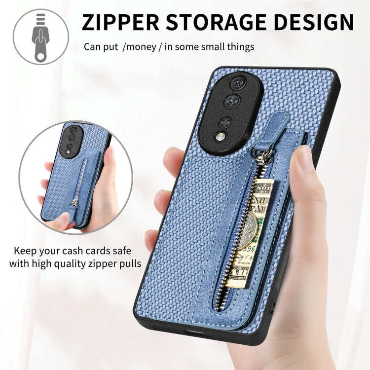 Carbon Fiber Horizontal Flip Zipper Wallet Phone Case My Store