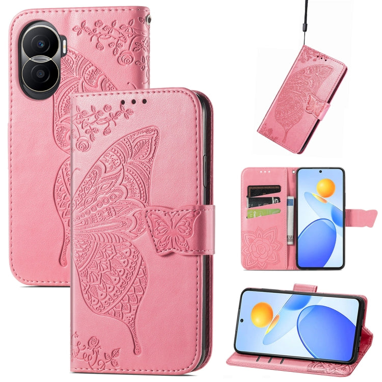 Butterfly Love Flower Embossed Leather Phone Case, Series 1