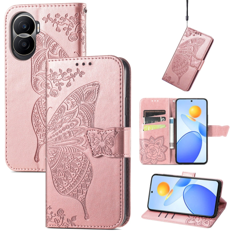 Butterfly Love Flower Embossed Leather Phone Case, Series 1