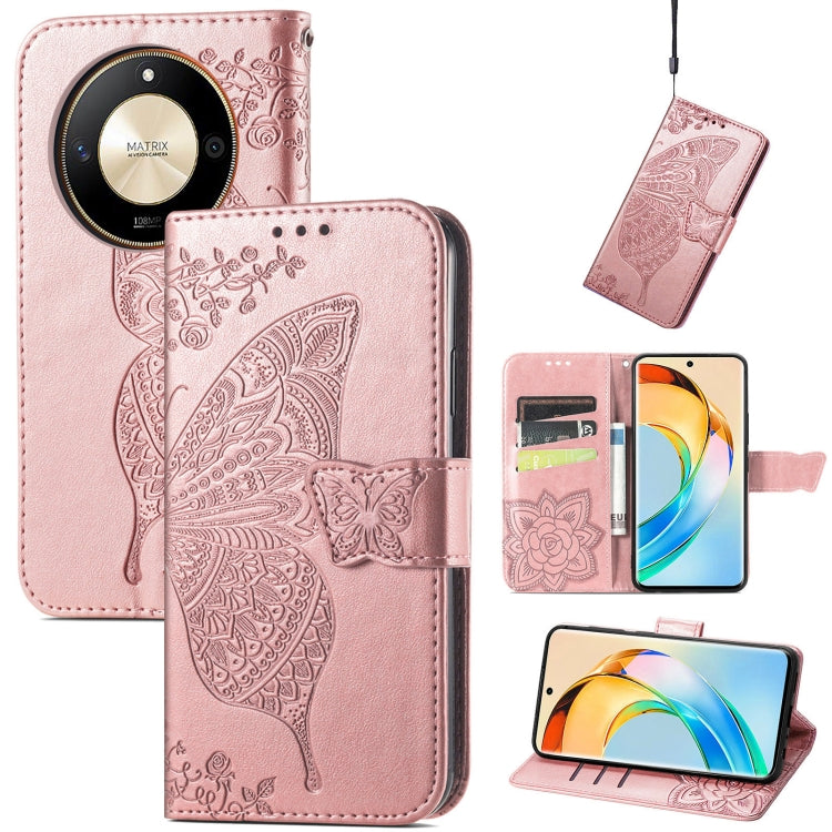 Butterfly Love Flower Embossed Leather Phone Case, Series 2