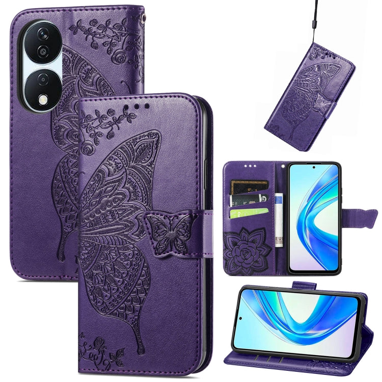 Butterfly Love Flower Embossed Leather Phone Case, Series 1