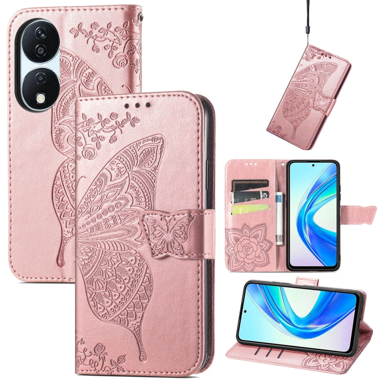 Butterfly Love Flower Embossed Leather Phone Case, Series 1