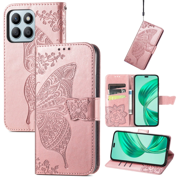 Butterfly Love Flower Embossed Leather Phone Case, Series 2