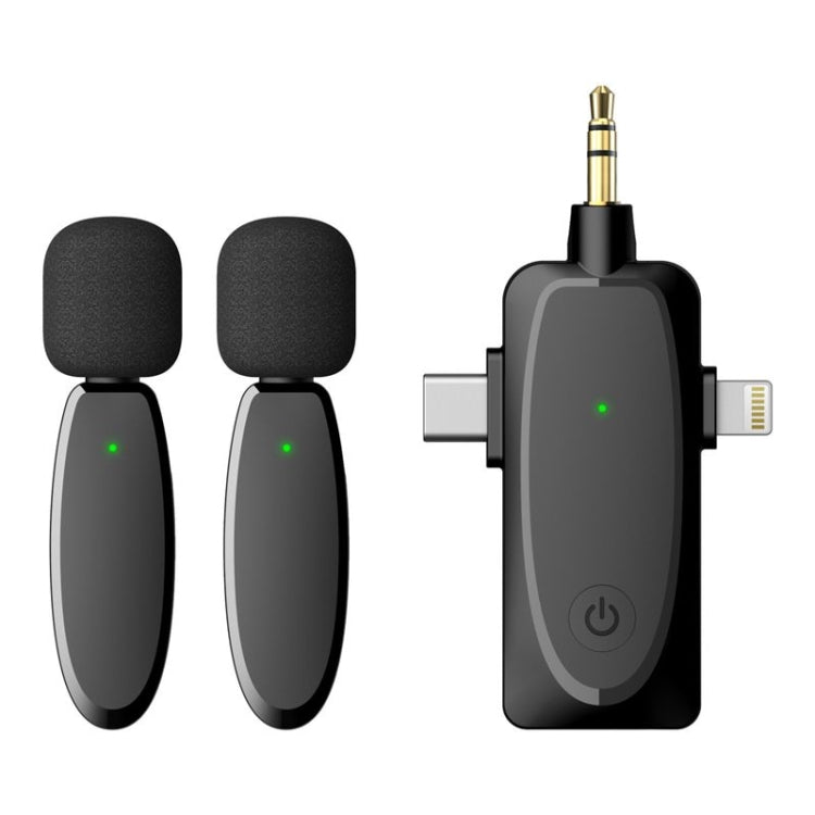 3 in 1 Mini Wireless Lavalier Microphones for iPhone / Android / Camera with Noise Reduction Function Reluova