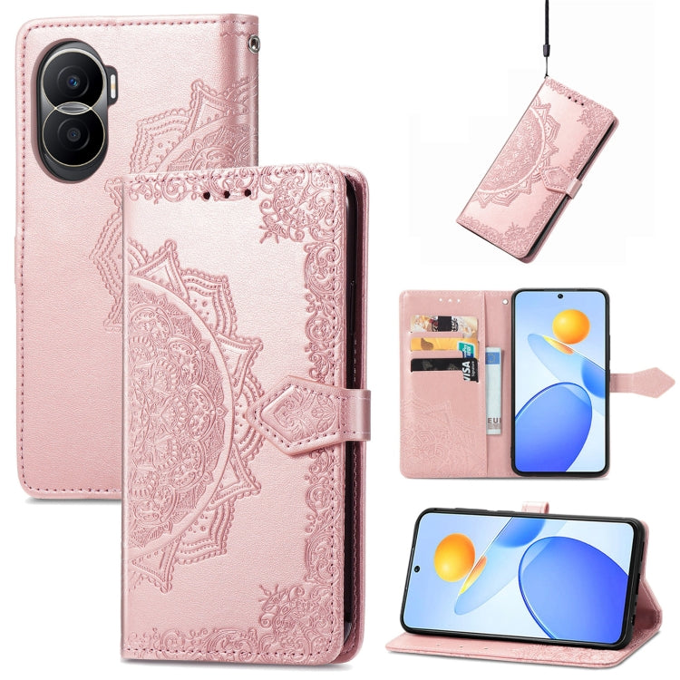 Mandala Flower Embossed Leather Phone Case, Series 1