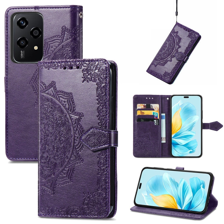 Mandala Flower Embossed Leather Phone Case, Series 1