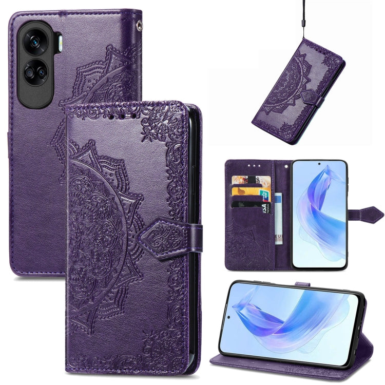 Mandala Flower Embossed Leather Phone Case, Series 2