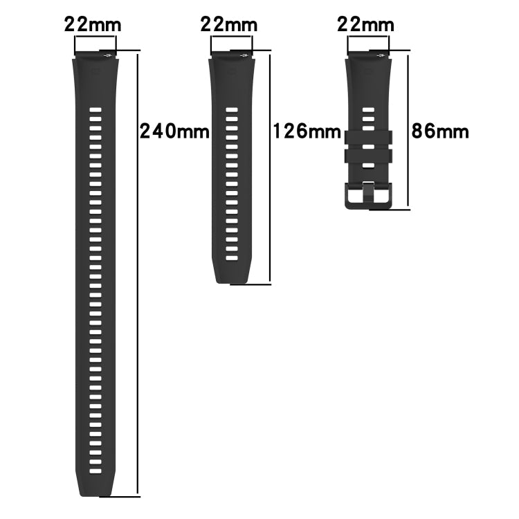 Long & Short Sports Solid Color Silicone Watch Band Set, Series 4