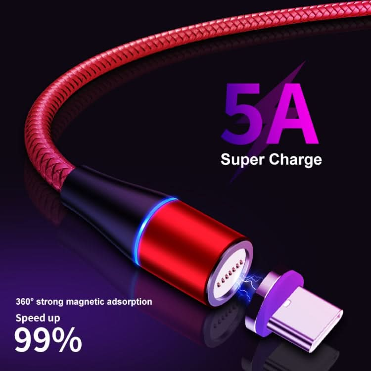 ENKAY 2 in 1 5A USB to Type-C + 8 Pin Magnetic Fast Charging Data Cable with LED Light, Length: 1m