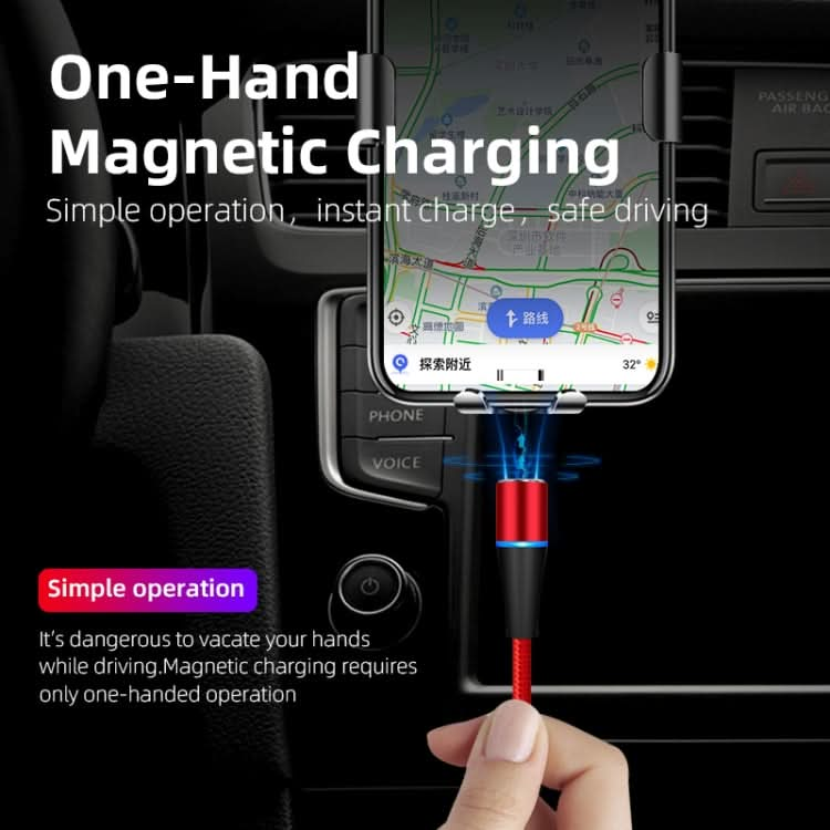 ENKAY 2 in 1 5A USB to Type-C + 8 Pin Magnetic Fast Charging Data Cable with LED Light, Length: 1m