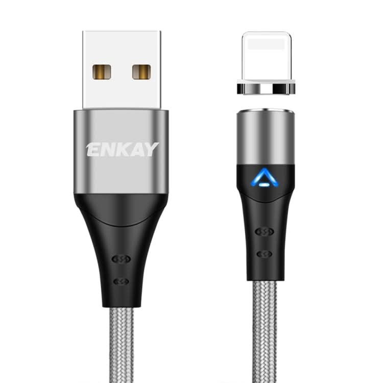 ENKAY 3A USB to 8 Pin Magnetic Fast Charging Data Cable with LED Light