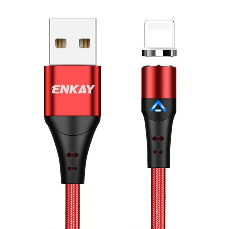 ENKAY 3A USB to 8 Pin Magnetic Fast Charging Data Cable with LED Light