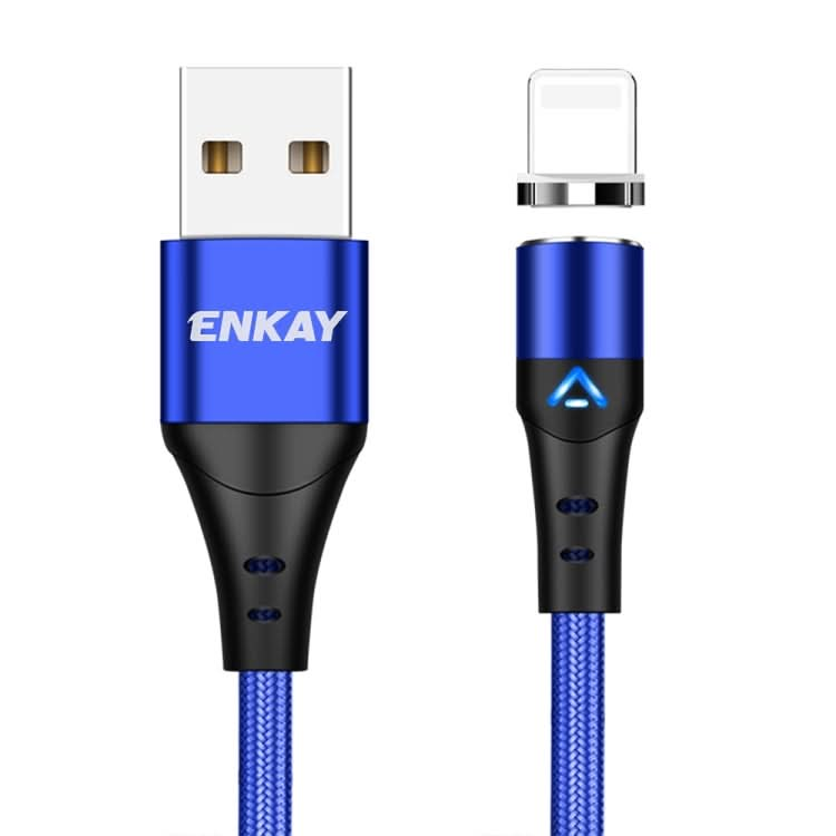 ENKAY 3A USB to 8 Pin Magnetic Fast Charging Data Cable with LED Light