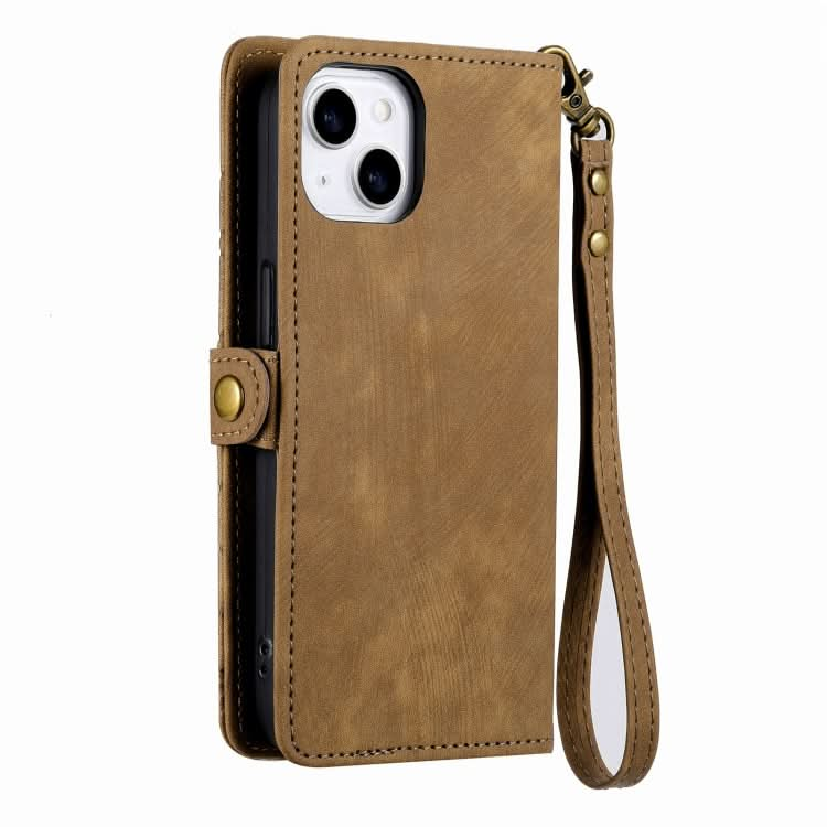 Geometric Zipper Wallet Side Buckle Leather Phone Case, Series 6