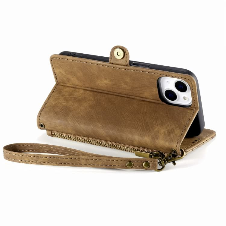 Geometric Zipper Wallet Side Buckle Leather Phone Case, Series 6