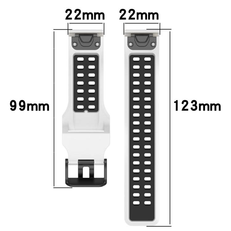 Two Color Reverse Buckle 22mm Silicone Watch Band, Series 1