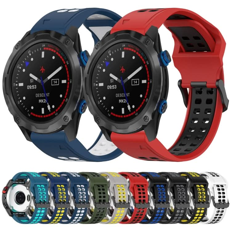 Two Color Reverse Buckle 26mm Silicone Watch Band, Series 3