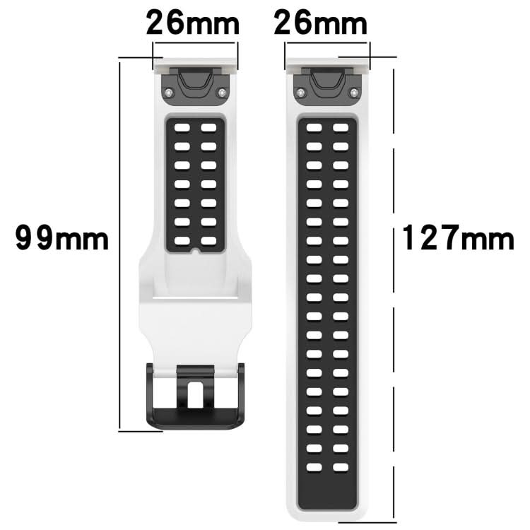 Two Color Reverse Buckle 26mm Silicone Watch Band, Series 2