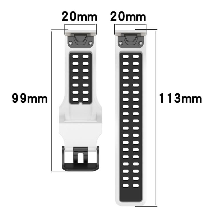 Two Color Reverse Buckle 20mm Silicone Watch Band, Series 2