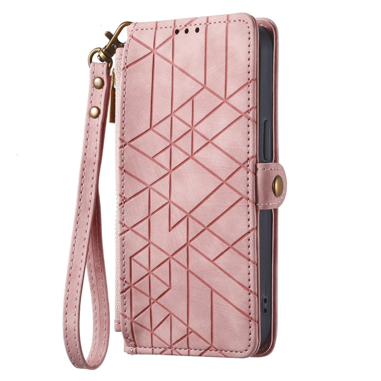 Geometric Zipper Wallet Side Buckle Leather Phone Case, Series 2 My Store