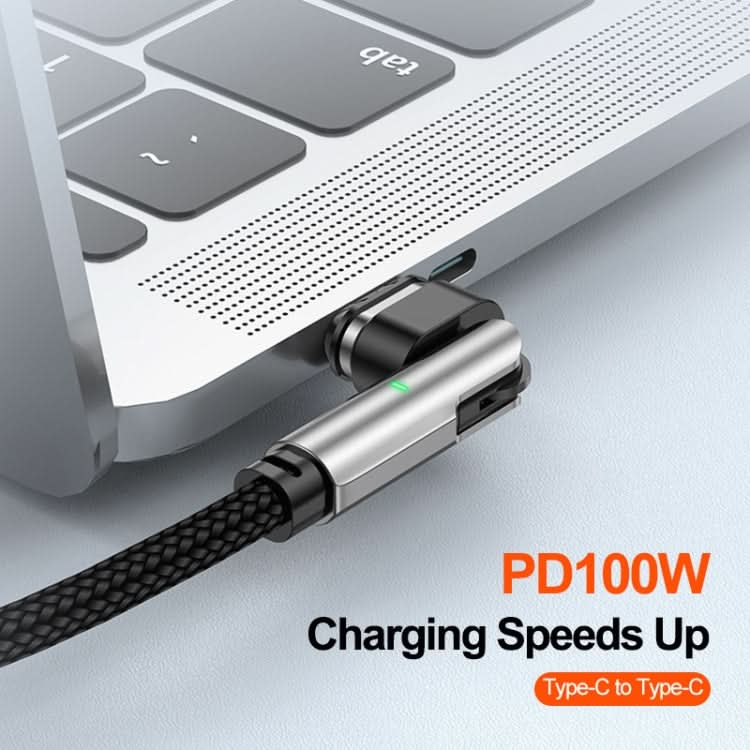 ENKAY 2 in 1 PD 100W / 27W 180 Degrees Rotation Magnetic Type-C / 8 Pin Fast Charging Data Cable with LED Light