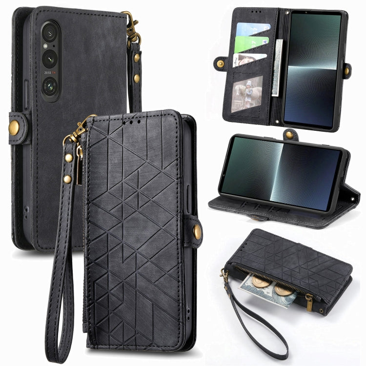 Geometric Zipper Wallet Side Buckle Leather Phone Case, Series 2 My Store