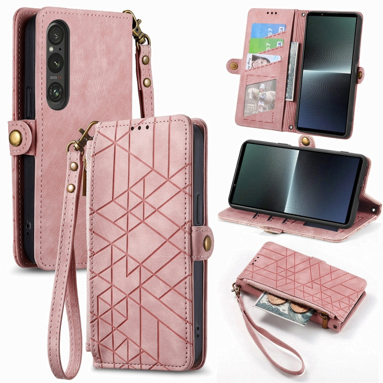 Geometric Zipper Wallet Side Buckle Leather Phone Case, Series 2 My Store