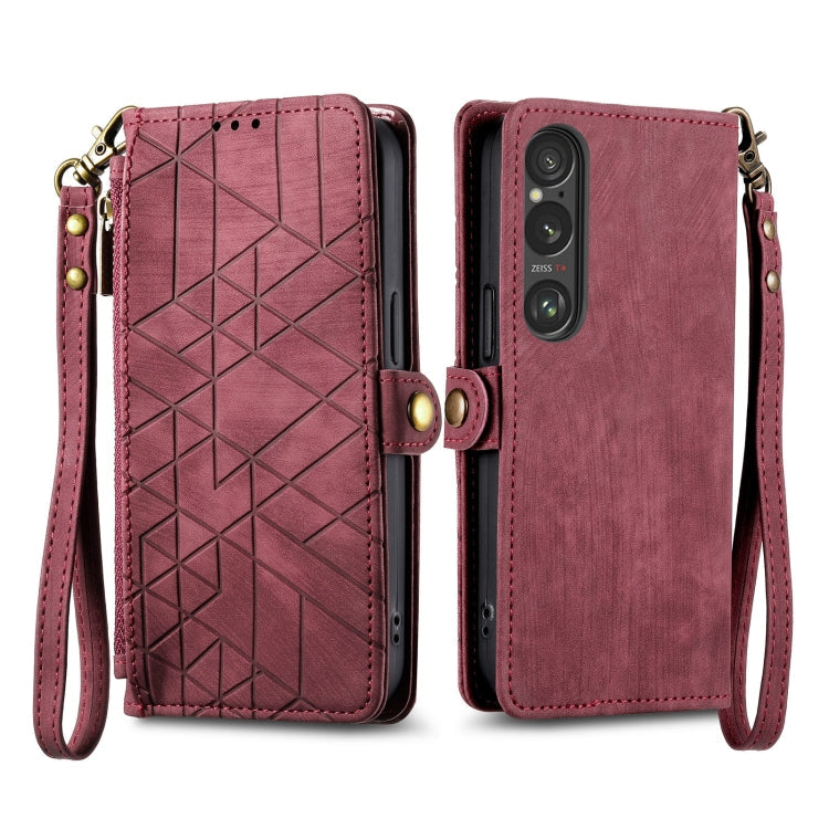 Geometric Zipper Wallet Side Buckle Leather Phone Case, Series 1 My Store