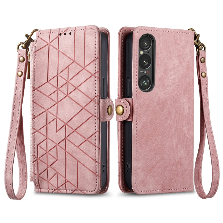 Geometric Zipper Wallet Side Buckle Leather Phone Case, Series 1 My Store