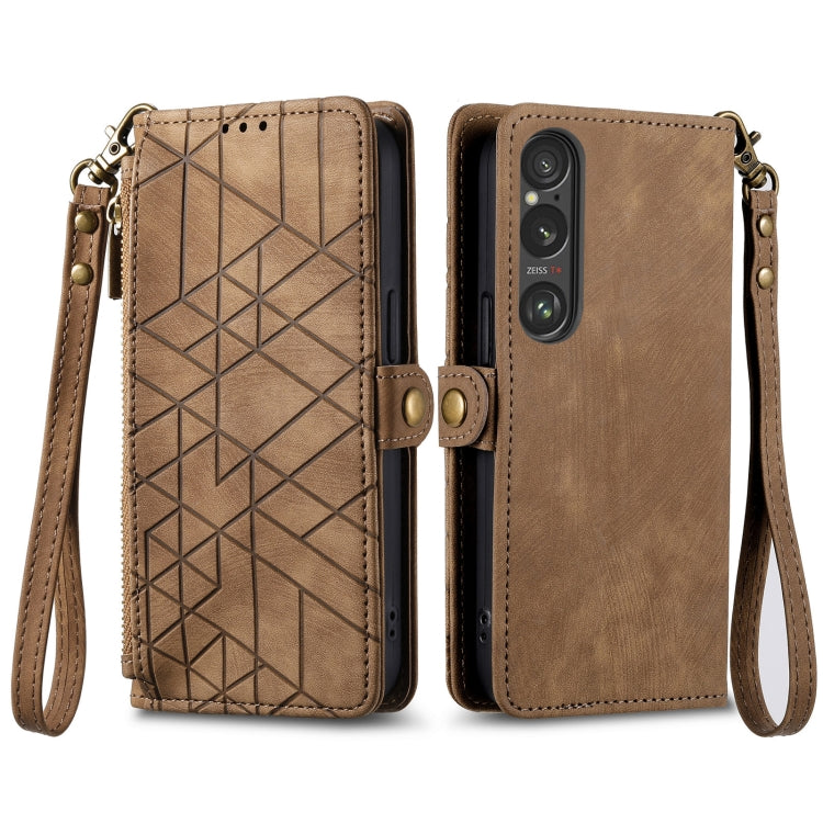 Geometric Zipper Wallet Side Buckle Leather Phone Case, Series 1 My Store