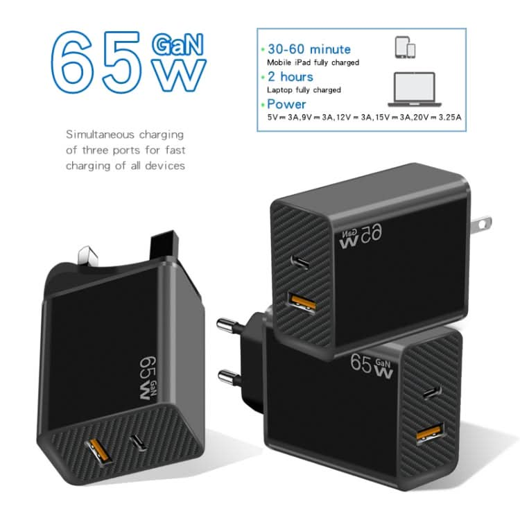 GaN PD48W Type-C PD3.0 + USB3.0 Fast Charger £¬US Plug