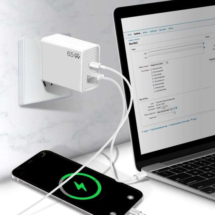 GaN PD48W Type-C PD3.0 + USB3.0 Fast Charger £¬US Plug