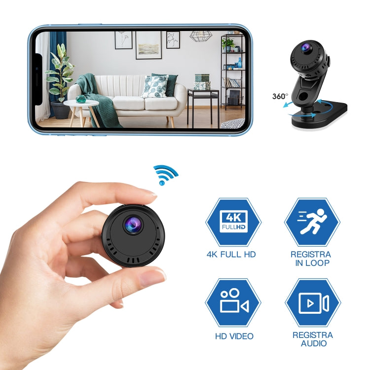 L28 4K HD  Mini Camera Wifi Wide Angle 140 Loop Recording Night Vision Camera Reluova