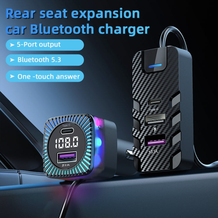 CS11 Multi-Port Rear Seat Extended Car Fast Charger Support Bluetooth MP3 Play ÎҵÄÉ̵ê