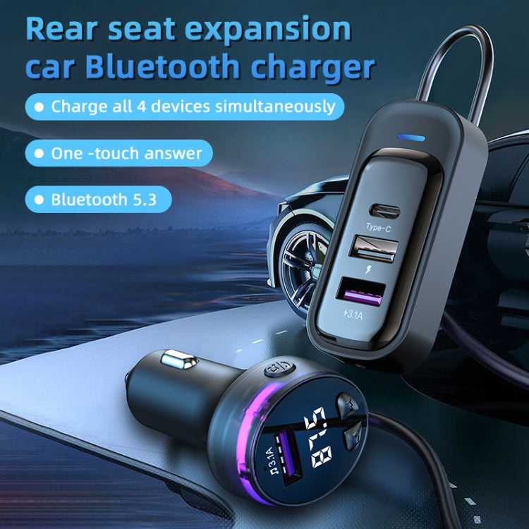 CS8 Black Bluetooth MP3 Play FM Transmitter Car Charger Rear Seat Extended Car Charger ÎҵÄÉ̵ê