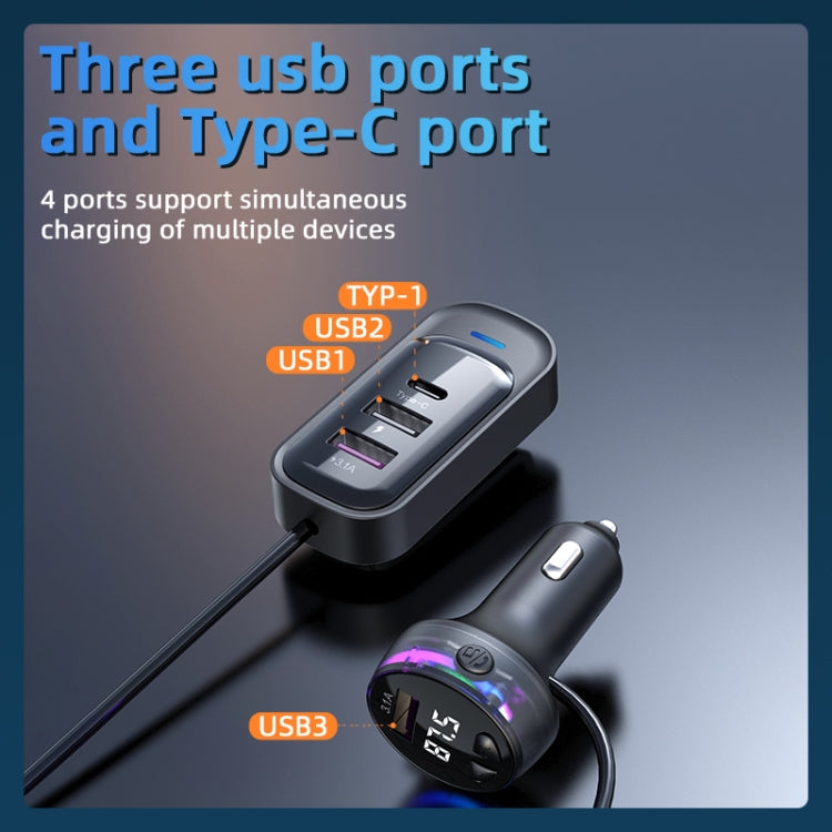 CS8 Black Bluetooth MP3 Play FM Transmitter Car Charger Rear Seat Extended Car Charger ÎҵÄÉ̵ê