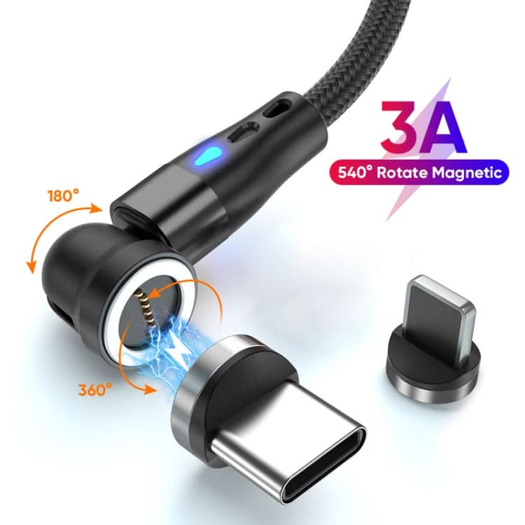 ENKAY 3A USB to Type-C / 8 Pin Magnetic 540 Degrees Rotating Fast Charging Cable