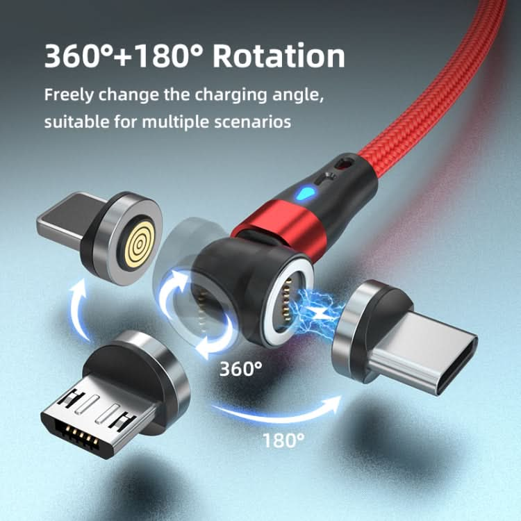 ENKAY 3A USB to Type-C / 8 Pin Magnetic 540 Degrees Rotating Fast Charging Cable