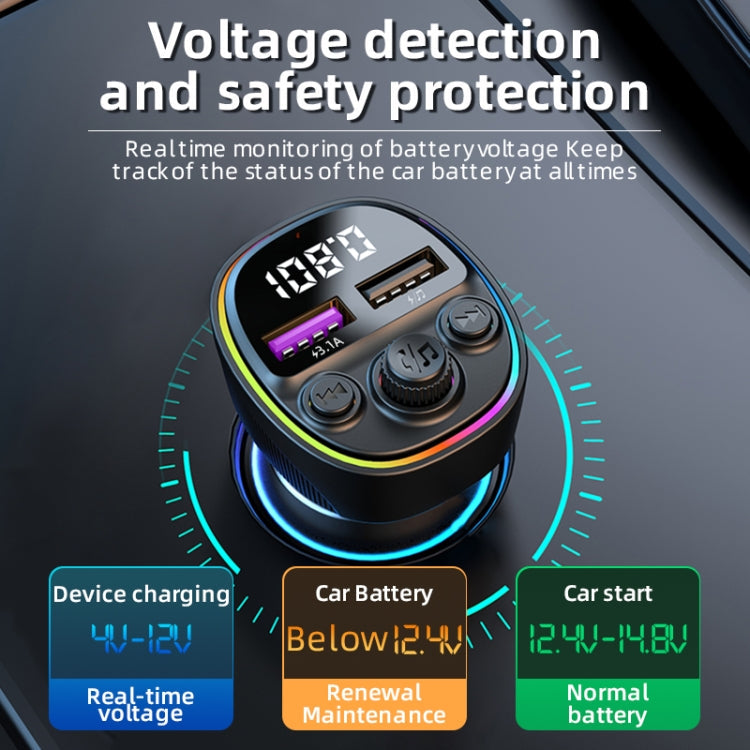 CS1 MP3 Player Bluetooth FM Transmitter 66W 3-In-1 Car Fast Charger ÎҵÄÉ̵ê