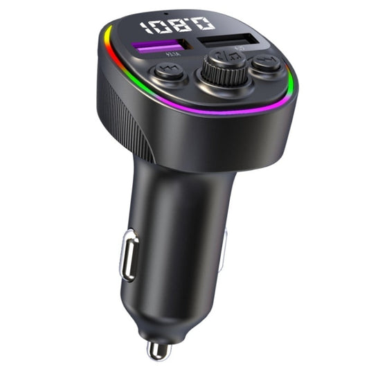 CS2 Digital Display Dual USB MP3 Player Bluetooth FM Transmitter 66W Super Fast Car Charger