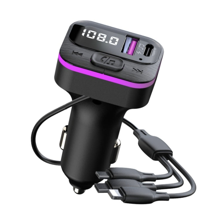 CS3 With 3 Charging Cables 66W Car Charger MP3 Player Bluetooth FM Transmitter