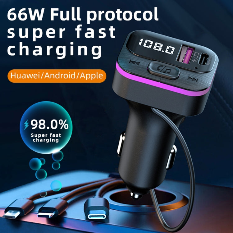 CS3 With 3 Charging Cables 66W Car Charger MP3 Player Bluetooth FM Transmitter ÎҵÄÉ̵ê