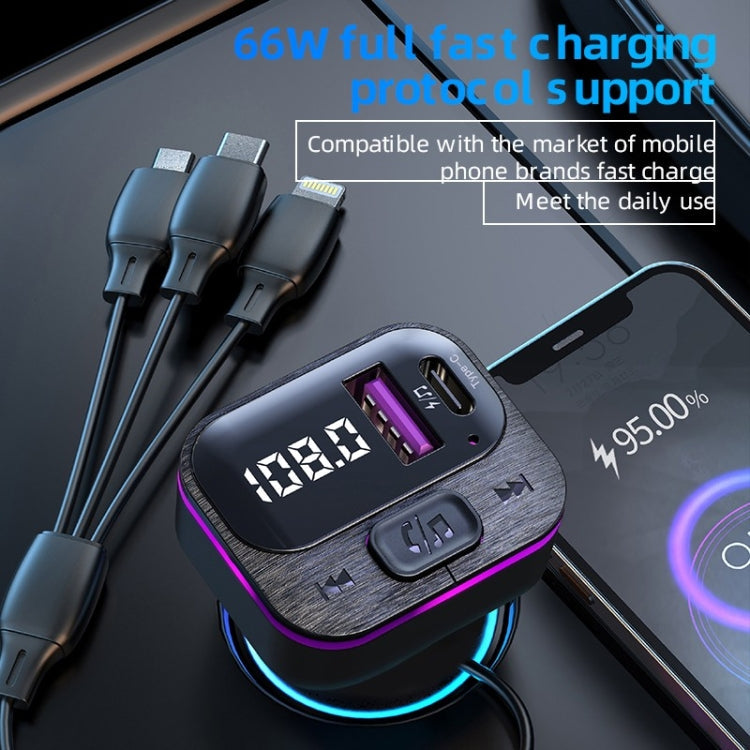 CS3 With 3 Charging Cables 66W Car Charger MP3 Player Bluetooth FM Transmitter ÎҵÄÉ̵ê