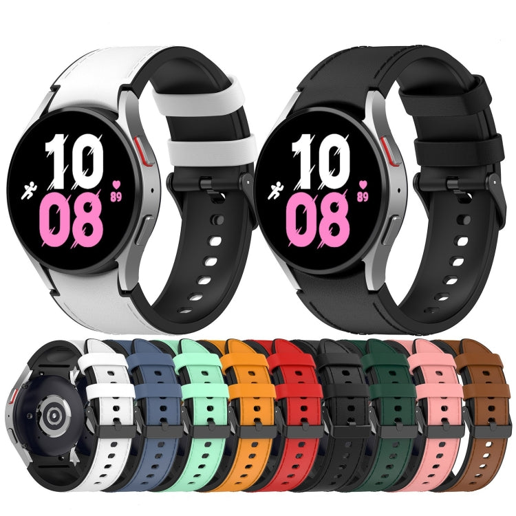 Silicone Leather Black Buckle Watch Band, Size:S