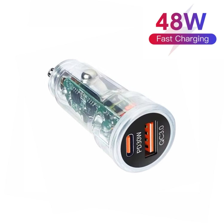 P35 48W PD30W+QC3.0 18W USB Transparent Car Quick Charge