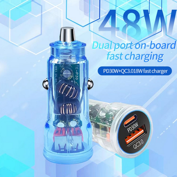 P35 48W PD30W+QC3.0 18W USB Transparent Car Quick Charge