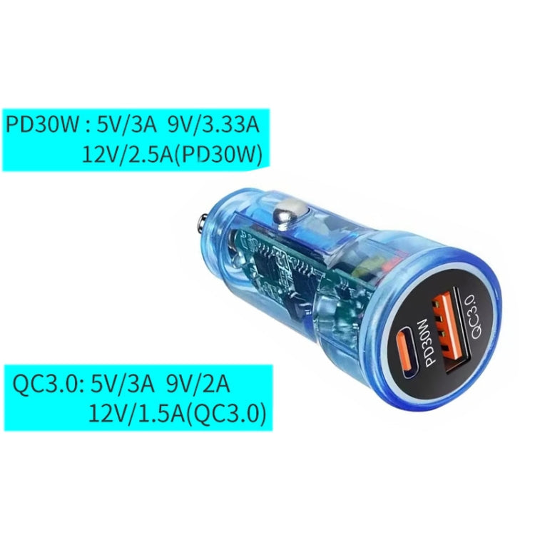 P35 48W PD30W+QC3.0 18W USB Transparent Car Quick Charge