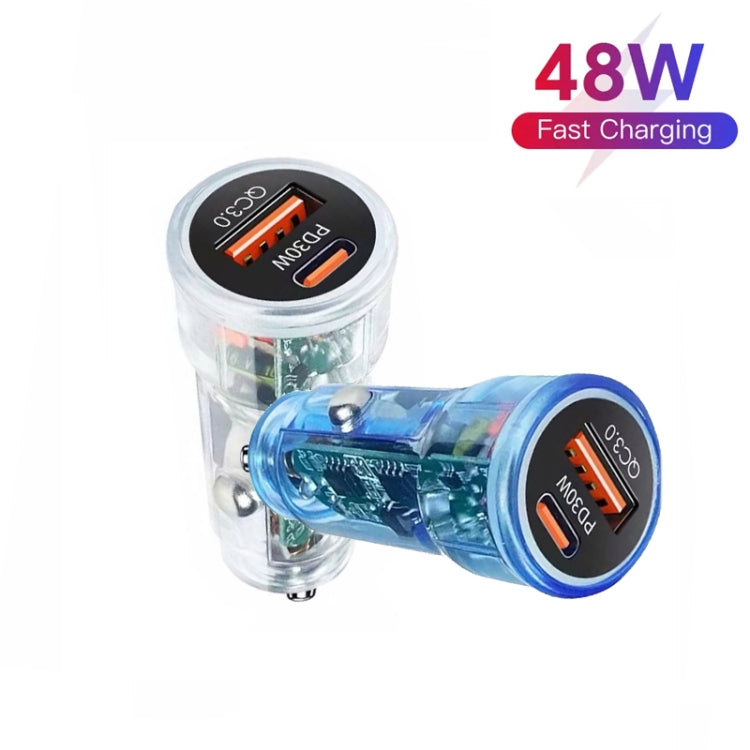 P35 48W PD30W+QC3.0 18W USB Transparent Car Quick Charge